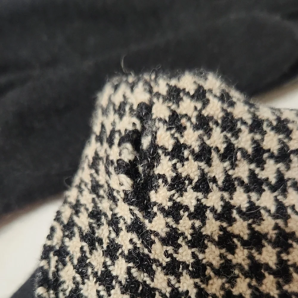 Lauren Ralph Lauren Wool & Cashmere Black Checked Gloves Size Small